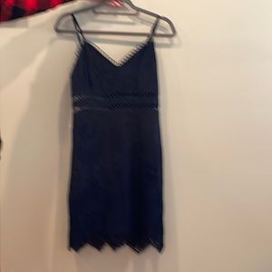 Navy Short Party Dress With Spaghetti Straps